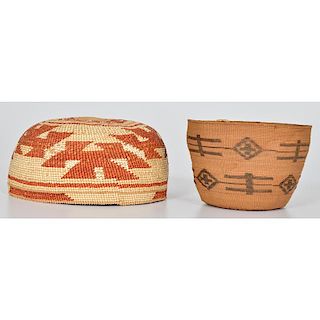 Northern California Hat and Tlingit Basket, Exhibited at the Booth Western Art Museum, Cartersville, Georgia