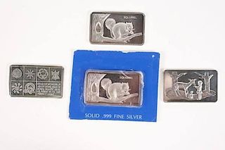 Collection of Four .999 Fine Silver Ingots