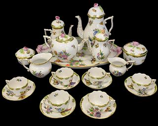 21 Piece Set Herend "Queen Victoria" Porcelain Tea Set