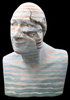 John Woodward Painted Ceramic Bust
