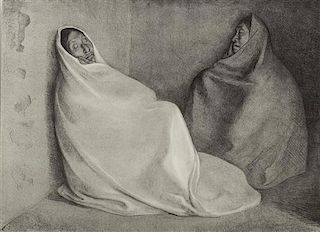 Francisco Zuniga, (Mexican, 1912-1998), Dos mujeres sentadas, 1978