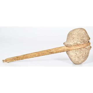 Stone Axe with Wood Handle, From a Private Ontario Estate