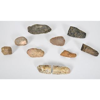 Unifacial End Scrapers, Flint Knives, PLUS, Deaccessioned from a Private New York State Historical Society