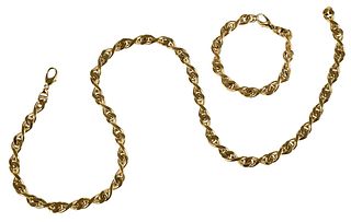 18kt. Figure "8" Link Chain with Bracelet