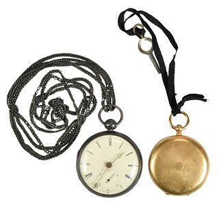 Two Pocket Watches and Silver Chain