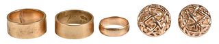Three 18kt. Gold Bands and Pair of 14kt. Cufflinks