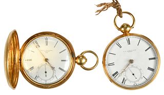 18kt. Gold Pocket Watches, Two From London 