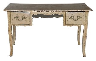 Louis XV Style Carved and Painted Writing Table