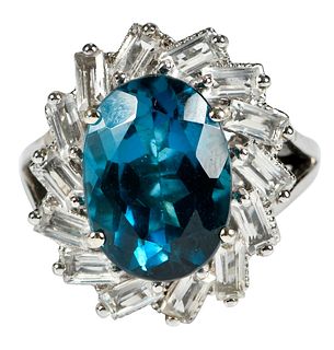 10kt. Blue Topaz Accented with White Topaz 