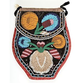 Northeastern Beaded Hide Purse, Exhibited at the Booth Western Art Museum, Cartersville, Georgia