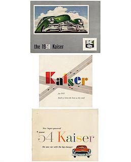 Three Kaiser full-line sales brochures, 1950, 1951 and 1954