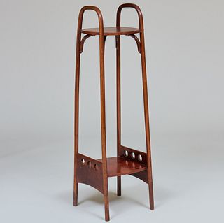Austrian Stained Birch Bentwood Stand, Thonet