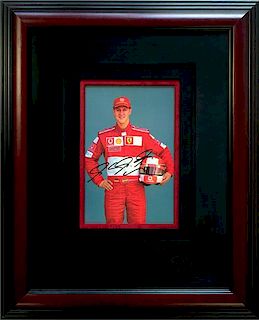 Michael Schumacher portrait Color photograph, 2001, autographed