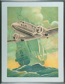 KLM-DC-2 advertising poster, 1936