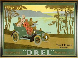 Automobiles Orel advertising poster, by Thor, France