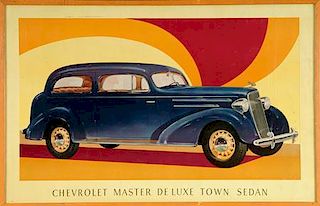 1936 Chevrolet Master Deluxe advertising poster, USA