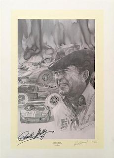 Autographed Carroll Shelby print by Graig Warwick