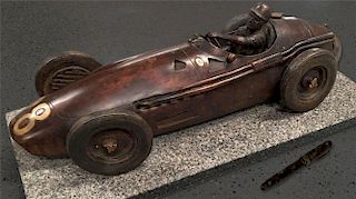 Stirling Moss Maserati 250F bronze sculpture by Gordon Chism, USA, 1993, signed