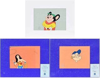 Animated Production Cels, Popeye, Wonder Woman, Mighty Mouse 
