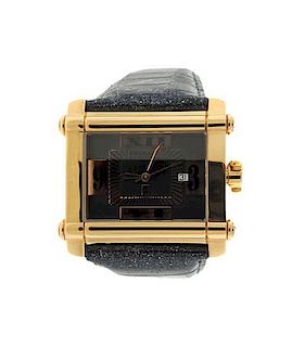 Charriol Actor Rectangular XL 18k Gold Watch CCHXLPG