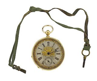 Antique 18k Gold Key Wind Pocket Watch