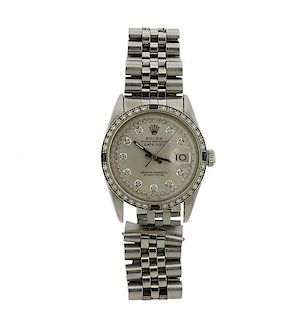 Rolex Datejust Diamond Sapphire Steel Watch 16030