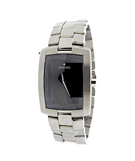 Movado Black Dial Stainless Steel Watch 84C61452