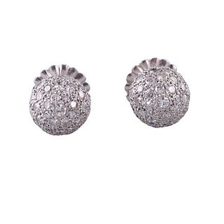 Platinum Diamond Ball Stud Earrings