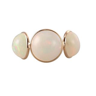 18k Gold Triple Natural Opal Ring
