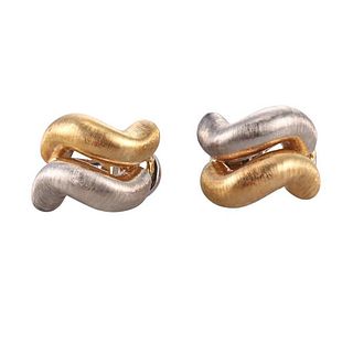 Buccellati San Marco 18k Two Tone Gold Earrings