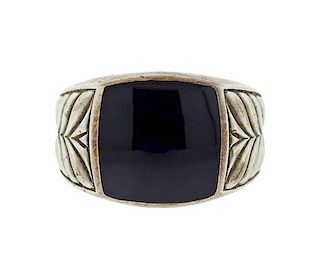 David Yurman Sterling Silver Onyx Ring