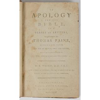 [Theology - American Imprints] Sammelband Volume of 11 Pamphlets on Christianity - Thomas Paine & Bible; Society of Friends;