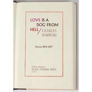[Literature] Charles Bukowski. LOVE IS A DOG FROM HELL. Signed/Limited Edition with Original Oil Painting