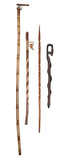 West African Colonial Style Spear and Walking Stick Assortment