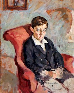 ITALIAN SCHOOL PORTRAIT PAINTING OF A YOUNG BOY