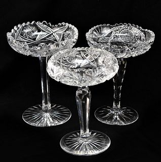 COLLECTION OF ANTIQUE CUT GLASS COMPOTES