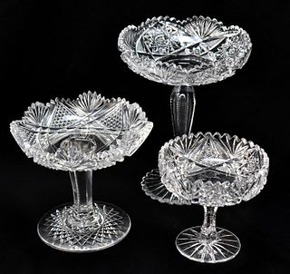 COLLECTION OF ANTIQUE CUT GLASS COMPOTES