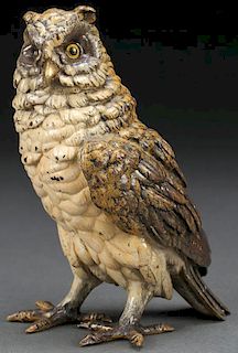 AUSTRIAN COLD PAINTED BRONZE OF AN OWL