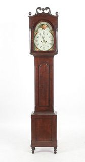 Pennsylvania Tiger Maple Tall Case Clock, Jacob Eyer, Pottsville