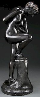 BRONZE OF A BATHER BY MAX KLINGER