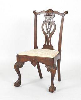 Philadelphia Chippendale Carved Walnut Two-Shell Side Chair