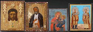 A GROUP OF RUSSIAN AND GREEK ICONS