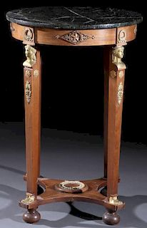 FRENCH EMPIRE REVIVAL GILT BRONZE LAMP TABLE