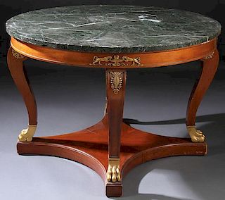 FRENCH EMPIRE WALNUT ROUND DINING TABLE