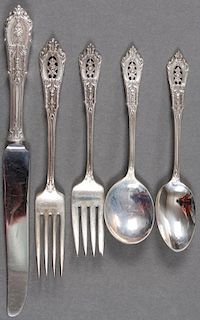 WALLACE "ROSE POINT" STERLING SILVER FLATWARE