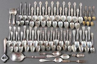 A 64 PIECE GROUP OF VICTORIAN STERLING FLATWARE