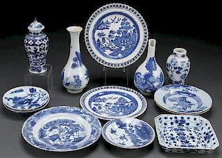 10 CHINESE EXPORT BLUE WHITE PORCELAIN PLATES