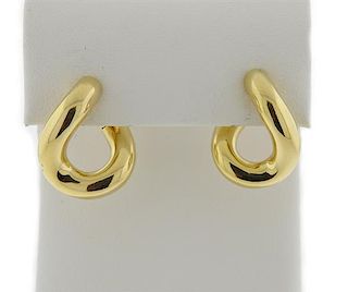 Pomellato 18k Gold Twisted Hoop Earrings
