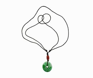 Jade Fabric Cord Necklace