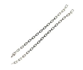 Tiffany & Co Sterling Silver T Chain Bracelet Lot of 2